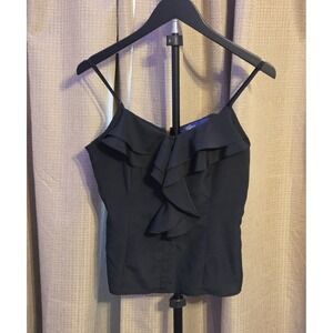 Miley Cyrus & Max Azria Ruffle Camisole Tank Top Women's Size Medium Back Zp Up